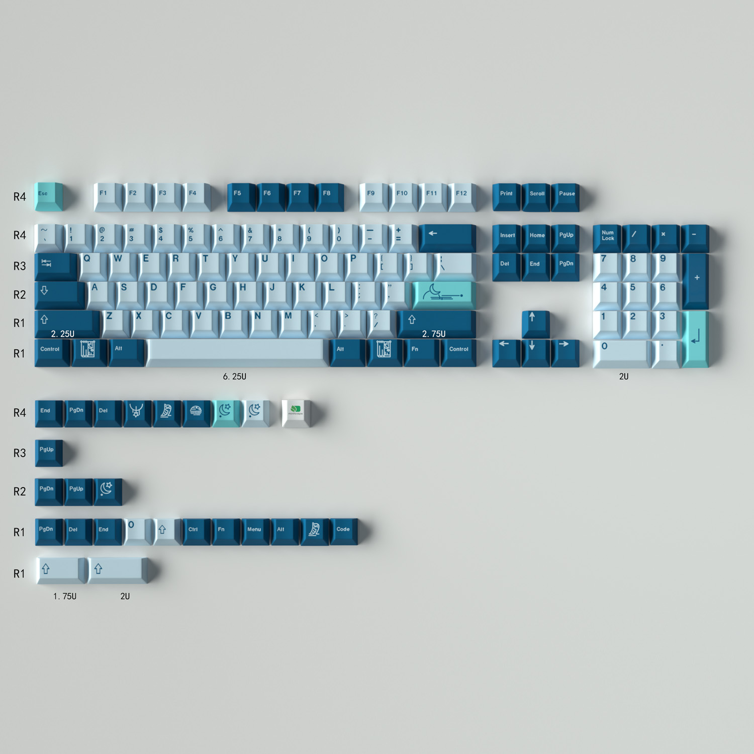 Nightlight GMK 104+26 Full PBT Dye Sublimation Keycaps for Cherry MX Mechanical Gaming Keyboard 96 104